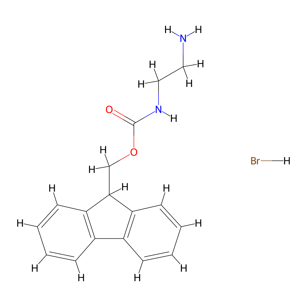 (9H-Fluoren-9-yl)methyl (2-aminoethyl)carbamate--hydrogen bromide (1/1) molecular structure, CAS 352351-55-4