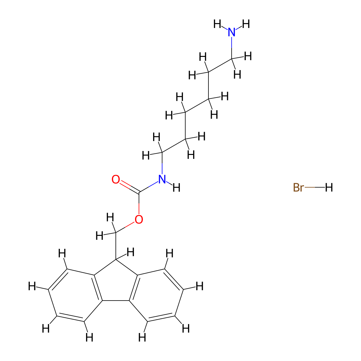 (9H-Fluoren-9-yl)methyl (6-aminohexyl)carbamate--hydrogen bromide (1/1) molecular structure, CAS 352351-56-5
