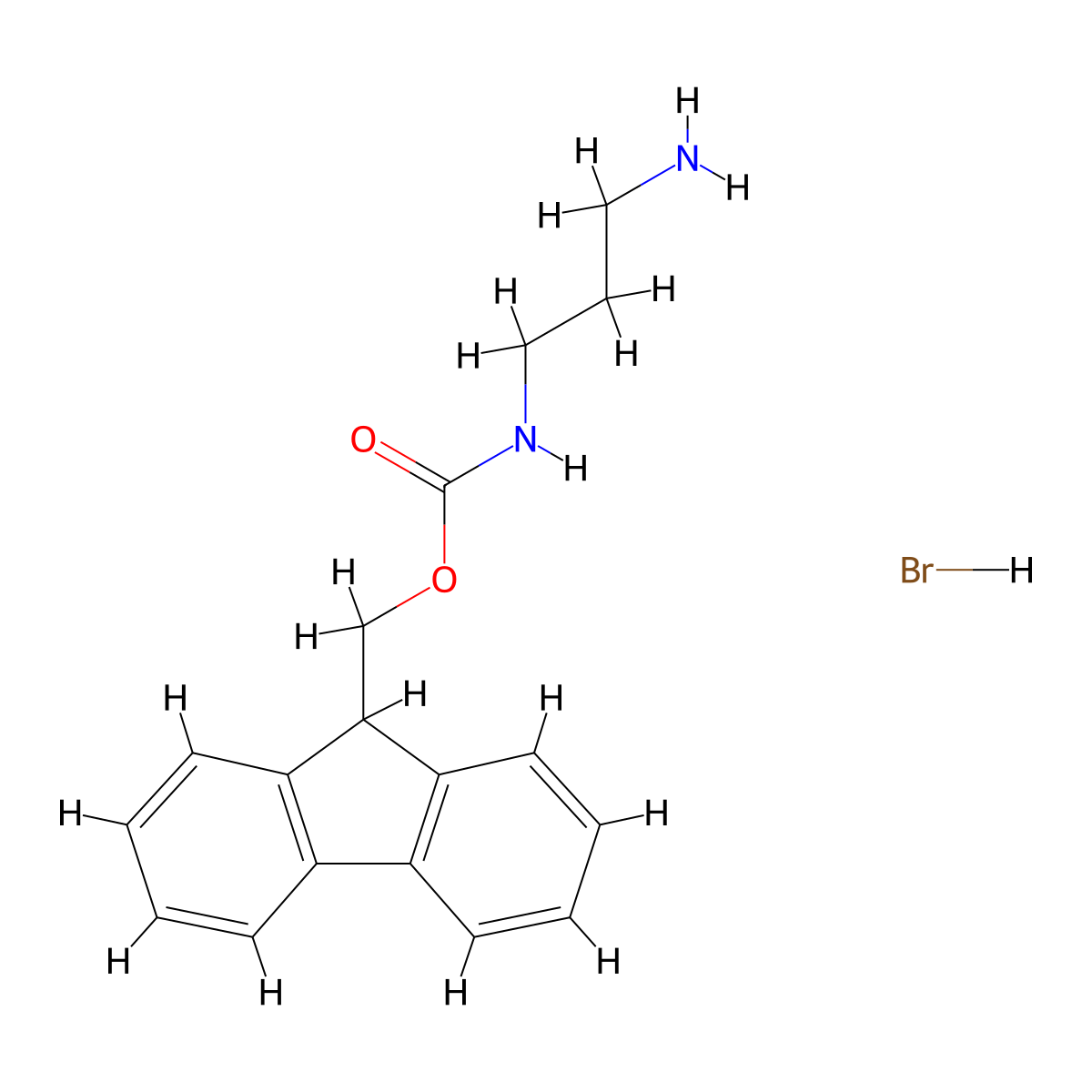(9H-Fluoren-9-yl)methyl (3-aminopropyl)carbamate--hydrogen bromide (1/1) molecular structure, CAS 352351-59-8