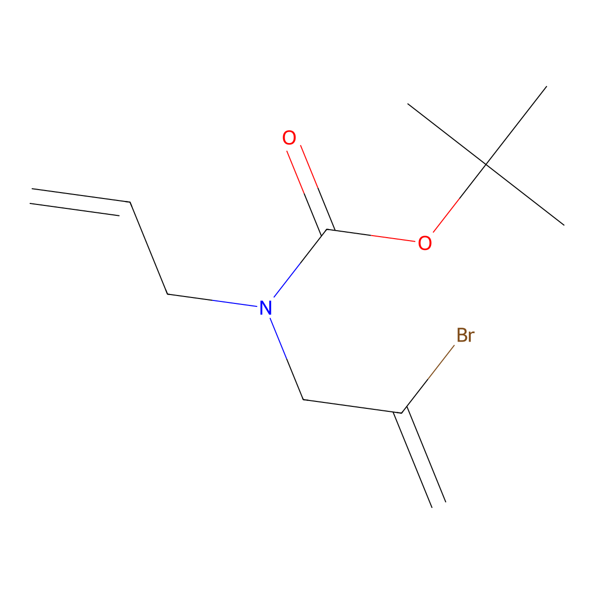 Tert-butyl N-(2-bromoprop-2-EN-1-YL)-N-(prop-2-EN-1-YL)carbamate molecular structure, CAS 352354-29-1