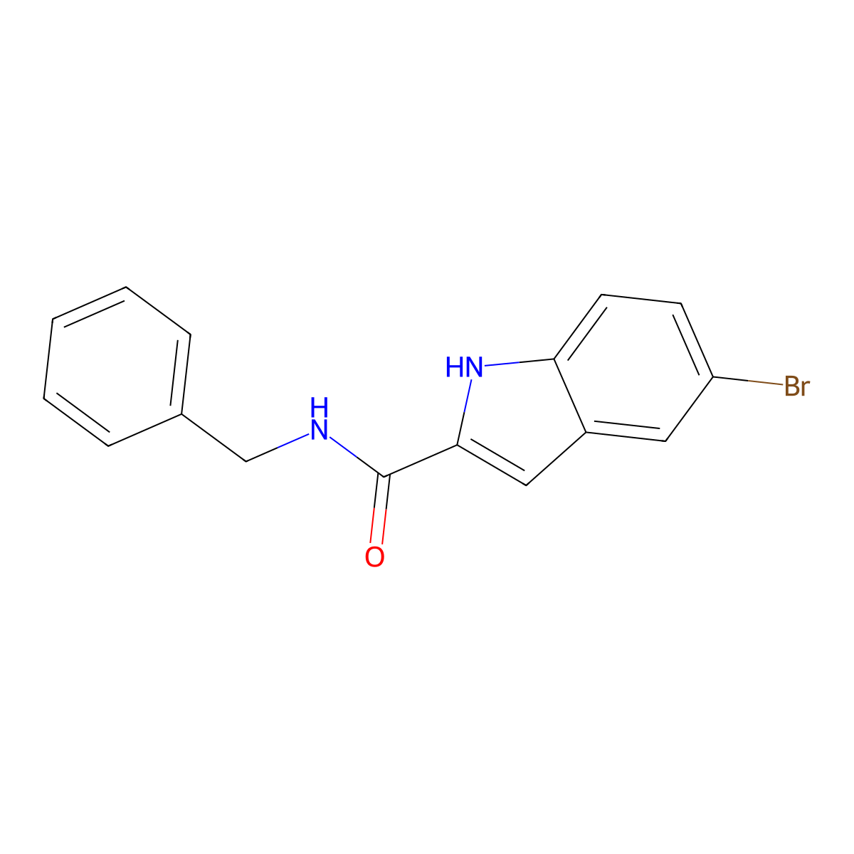 N-benzyl-5-bromo-1H-indole-2-carboxamide molecular structure, CAS 352359-16-1