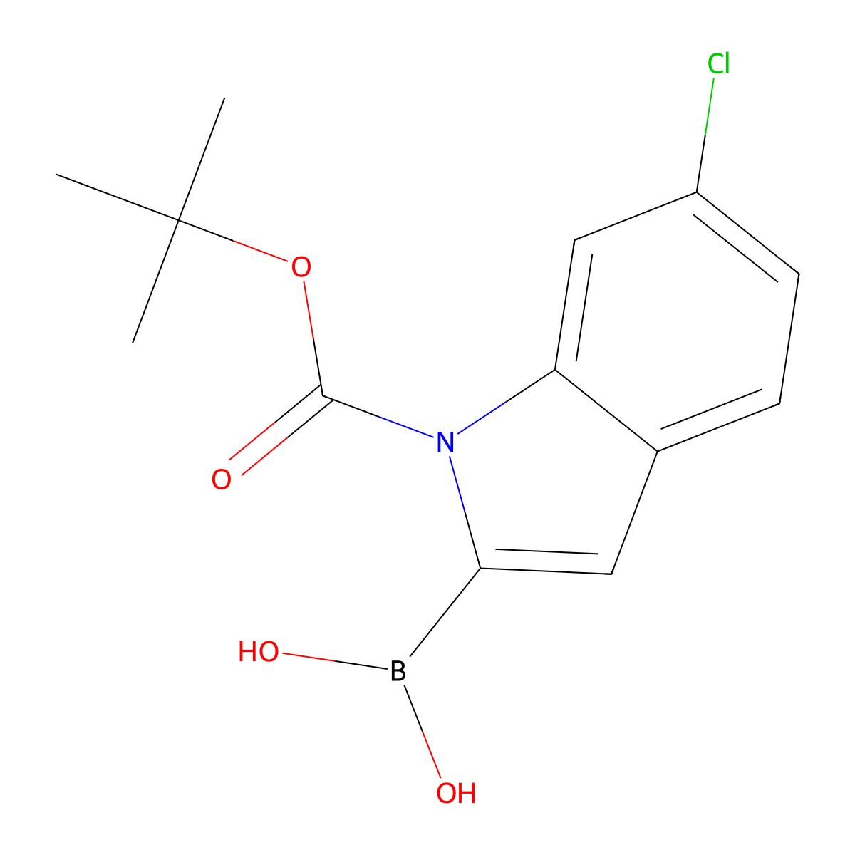 1-Boc-6-chloroindole-2-boronic acid molecular structure, CAS 352359-22-9