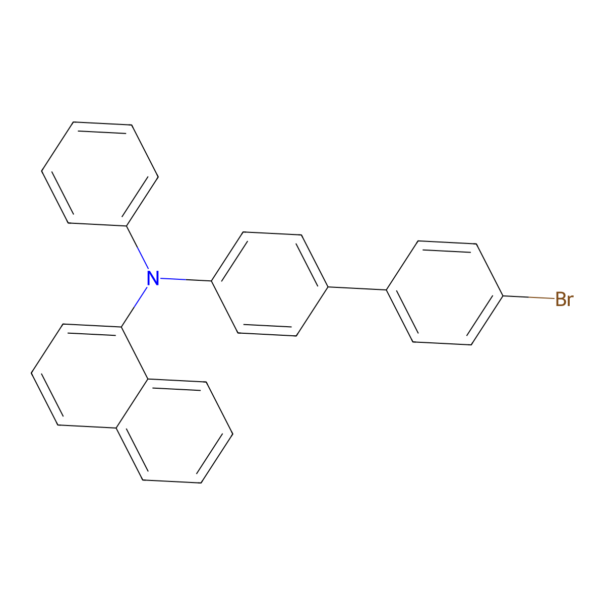 N-(4'-bromo-[1,1'-biphenyl]-4-yl)-N-phenylnaphthalen-1-amine molecular structure, CAS 352359-42-3