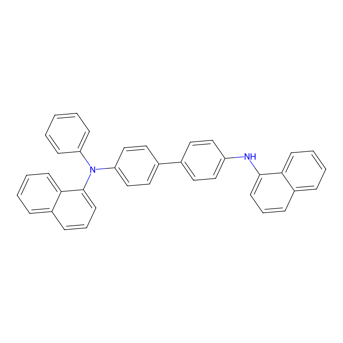 N4,N4'-Di(naphthalen-1-yl)-N4-phenyl-[1,1'-biphenyl]-4,4'-diamine molecular structure, CAS 352359-43-4