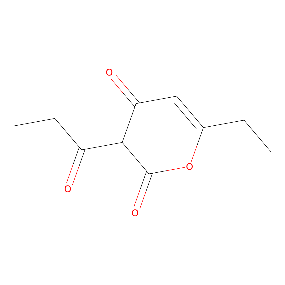 6-Ethyl-3-propionyl-2H-pyran-2,4(3H)-dione molecular structure, CAS 35236-85-2