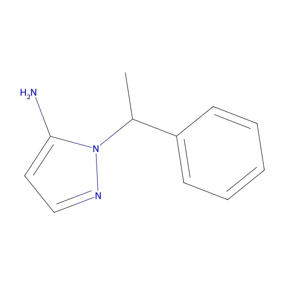 1-(1-phenylethyl)-1H-pyrazol-5-amine molecular structure, CAS 3524-13-8