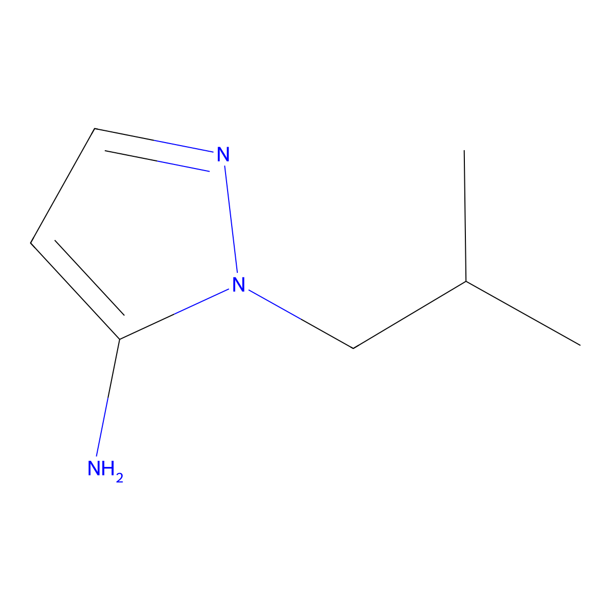 1-(2-methylpropyl)-1H-pyrazol-5-amine molecular structure, CAS 3524-18-3