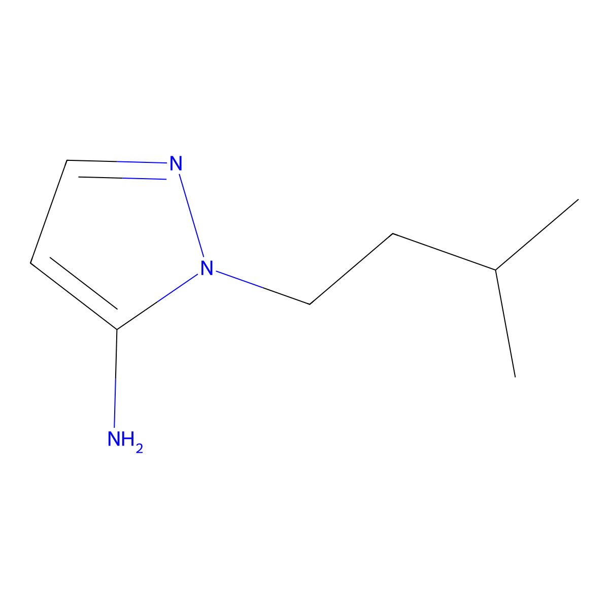 1-(3-Methylbutyl)-1H-pyrazol-5-amine molecular structure, CAS 3524-21-8