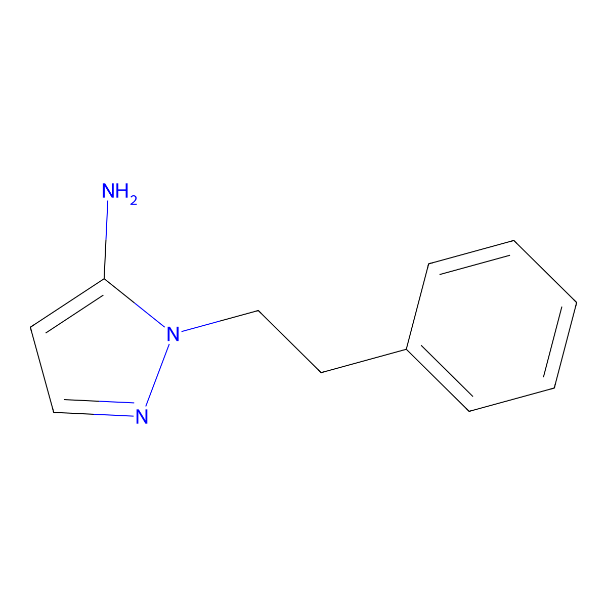 1-(2-phenylethyl)-1H-pyrazol-5-amine molecular structure, CAS 3524-23-0