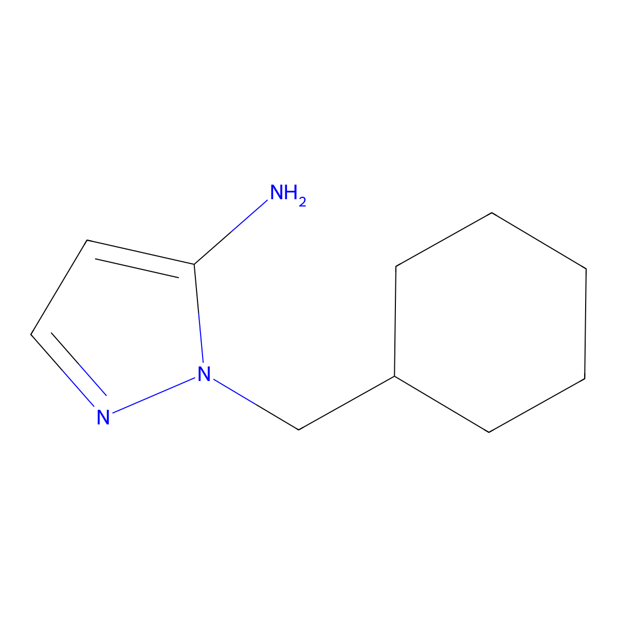 1-(cyclohexylmethyl)-1H-pyrazol-5-amine molecular structure, CAS 3524-26-3