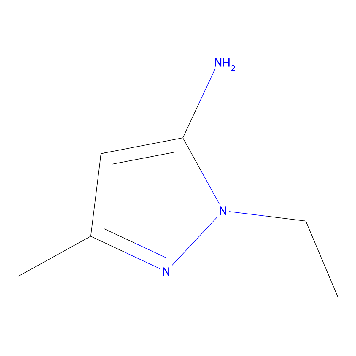 1-Ethyl-3-methyl-1H-pyrazol-5-amine molecular structure, CAS 3524-33-2