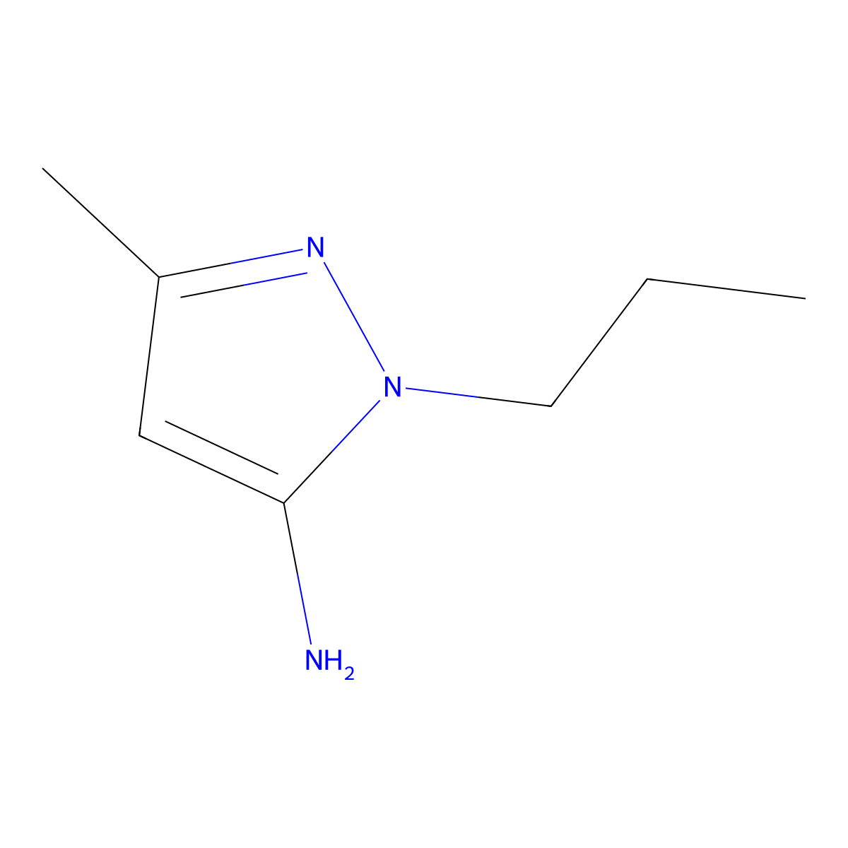 3-Methyl-1-propyl-1H-pyrazol-5-amine molecular structure, CAS 3524-34-3