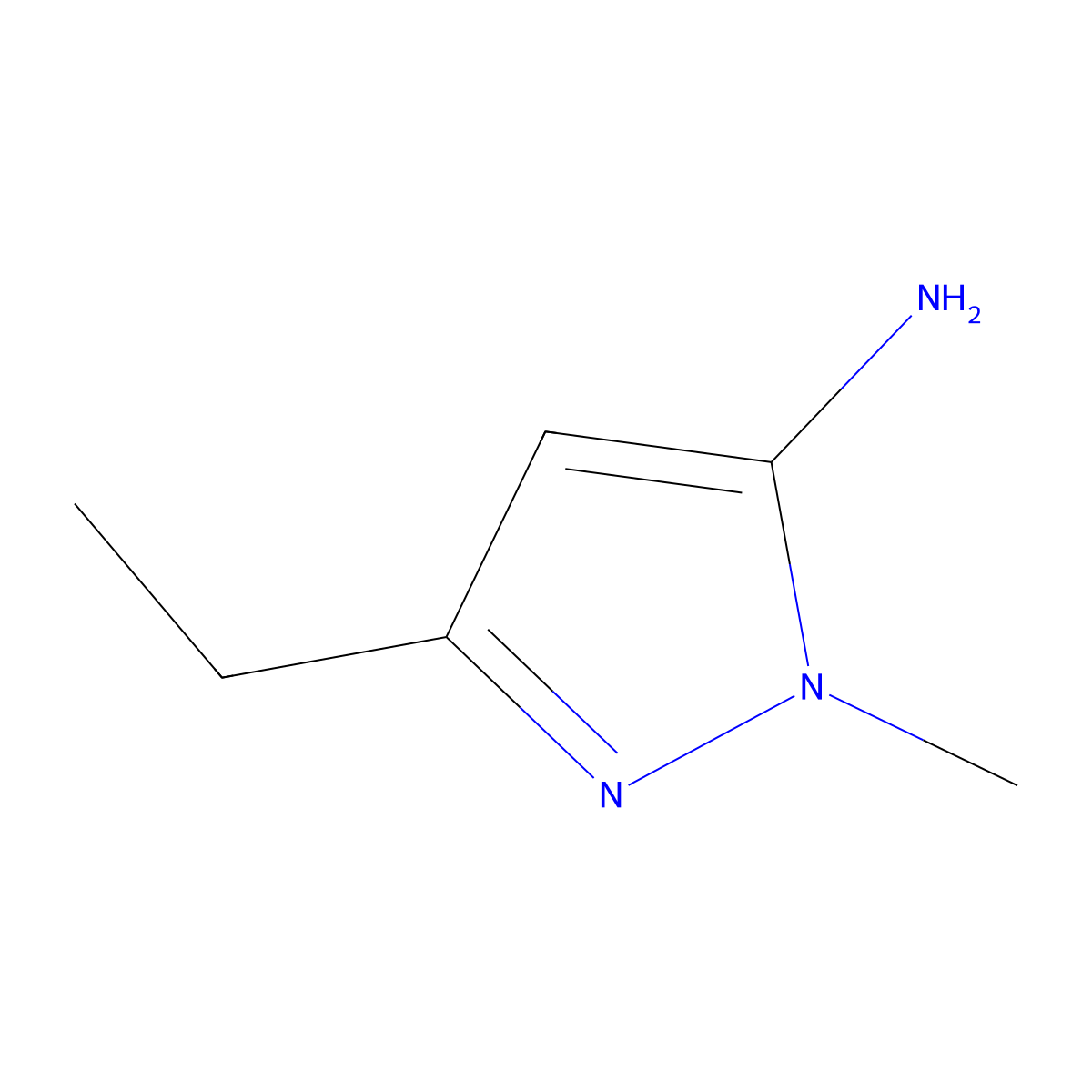 3-ethyl-1-methyl-1H-pyrazol-5-amine molecular structure, CAS 3524-46-7