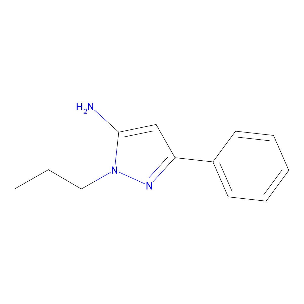 3-Phenyl-1-propyl-1H-pyrazol-5-amine molecular structure, CAS 3524-48-9