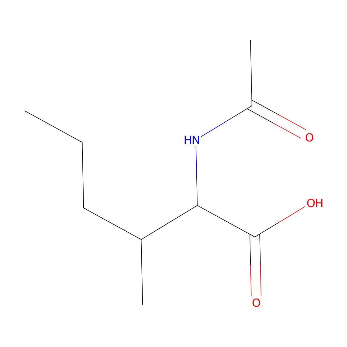 2-Acetamido-3-methylhexanoic acid molecular structure, CAS 352434-89-0