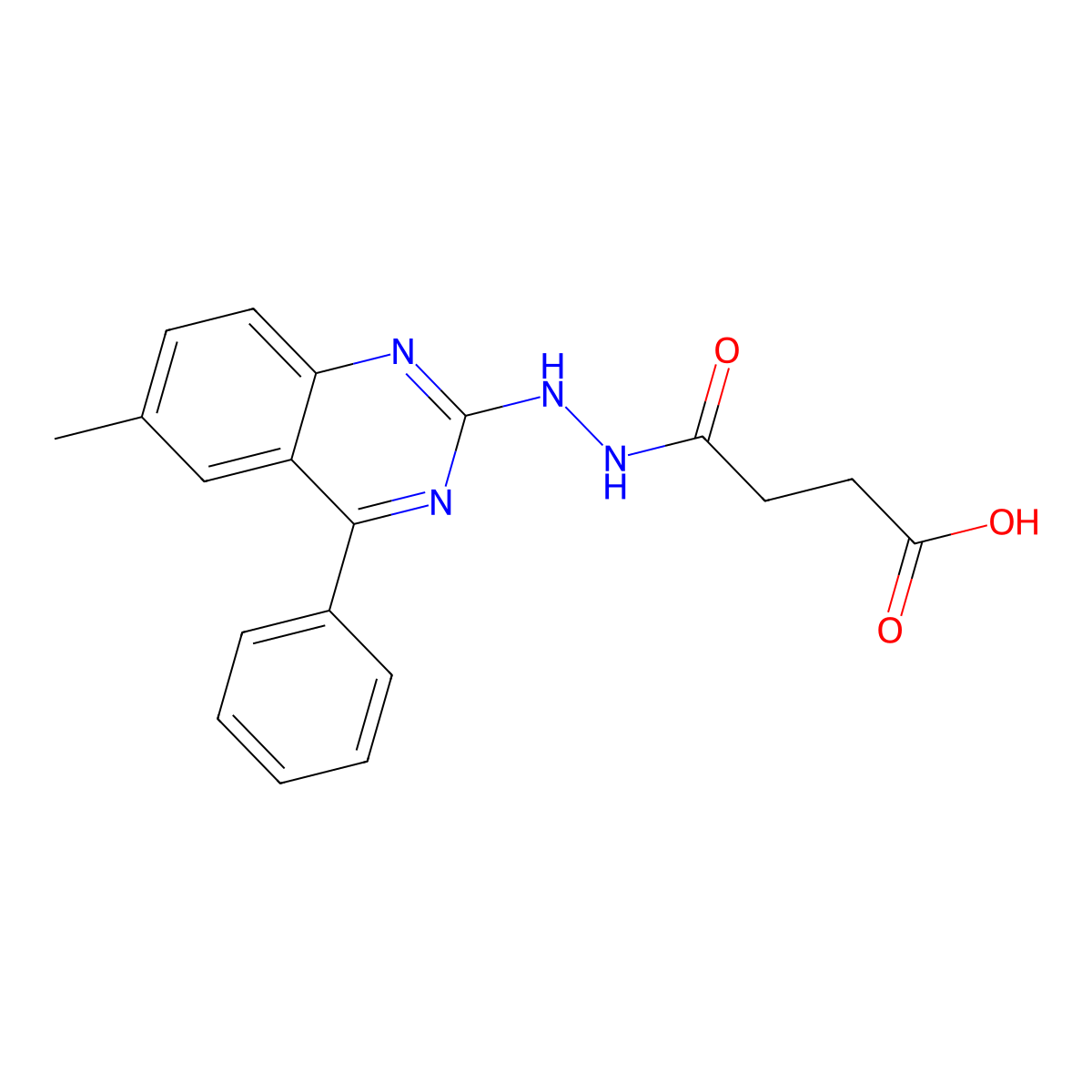4-(2-(6-Methyl-4-phenylquinazolin-2-yl)hydrazinyl)-4-oxobutanoic acid molecular structure, CAS 352435-08-6