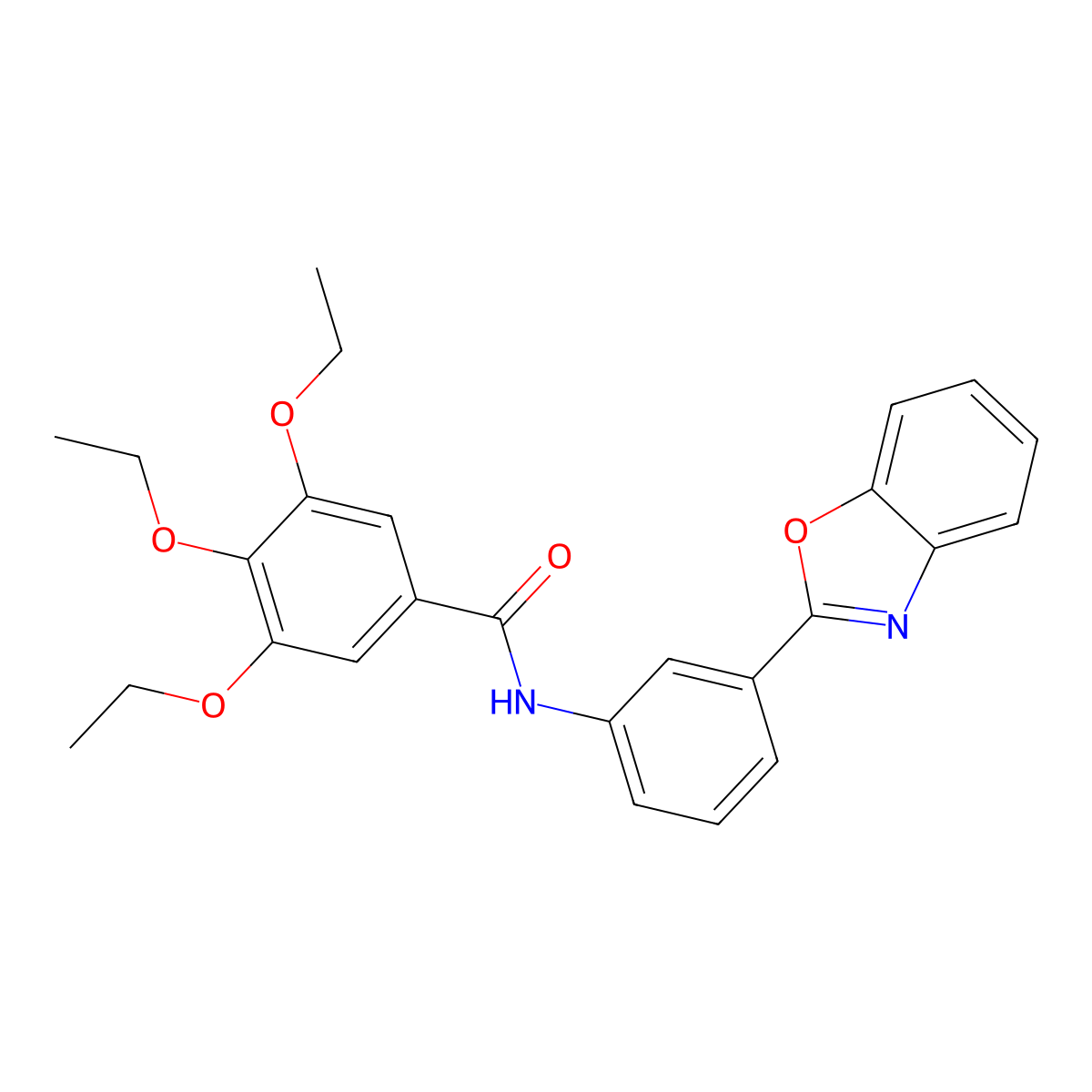 N-[3-(1,3-benzoxazol-2-yl)phenyl]-3,4,5-triethoxybenzamide molecular structure, CAS 352435-53-1