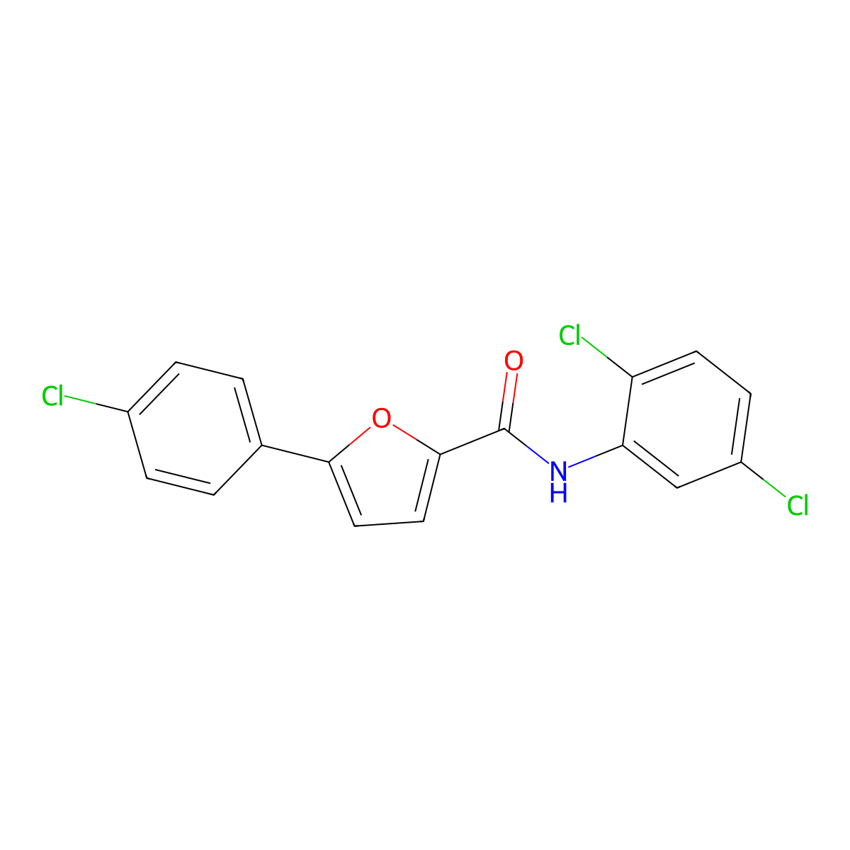 5-(4-chlorophenyl)-N-(2,5-dichlorophenyl)furan-2-carboxamide molecular structure, CAS 352435-68-8