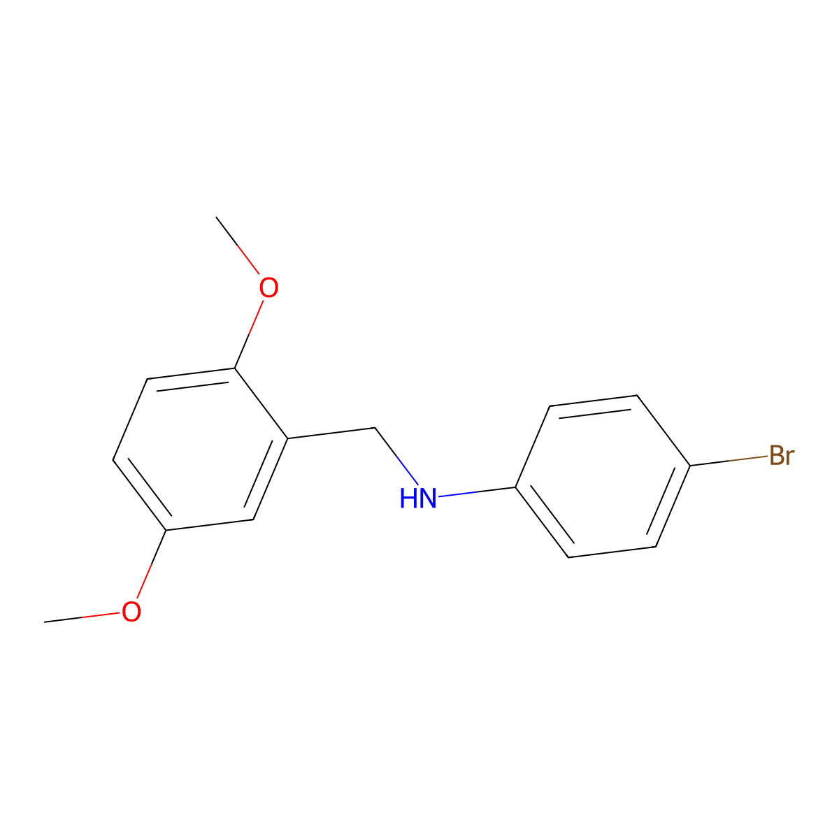 4-bromo-N-(2,5-dimethoxybenzyl)aniline molecular structure, CAS 352436-14-7