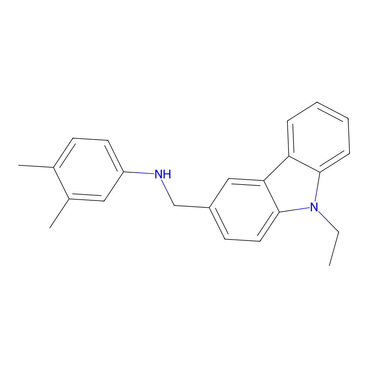 N-[(9-ethyl-9H-carbazol-3-yl)methyl]-3,4-dimethylaniline molecular structure, CAS 352436-17-0