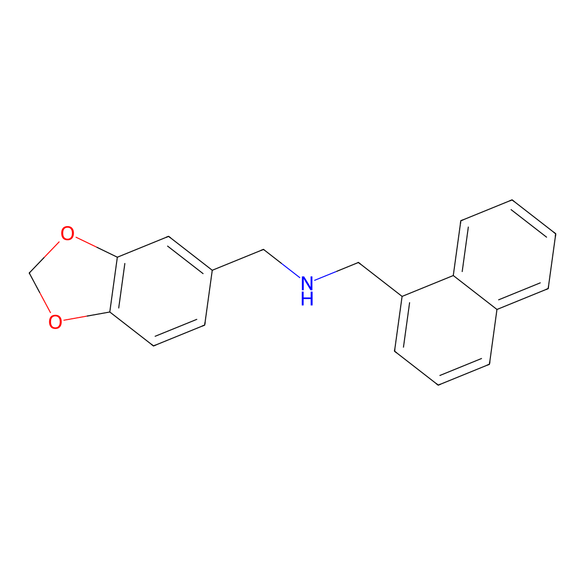 (1,3-Benzodioxol-5-ylmethyl)(1-naphthylmethyl)amine molecular structure, CAS 352436-18-1