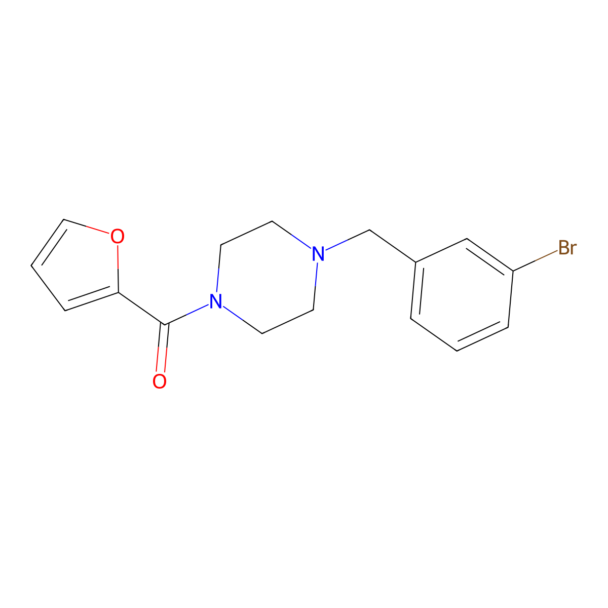 [4-(3-Bromobenzyl)piperazin-1-yl](furan-2-yl)methanone molecular structure, CAS 352436-34-1