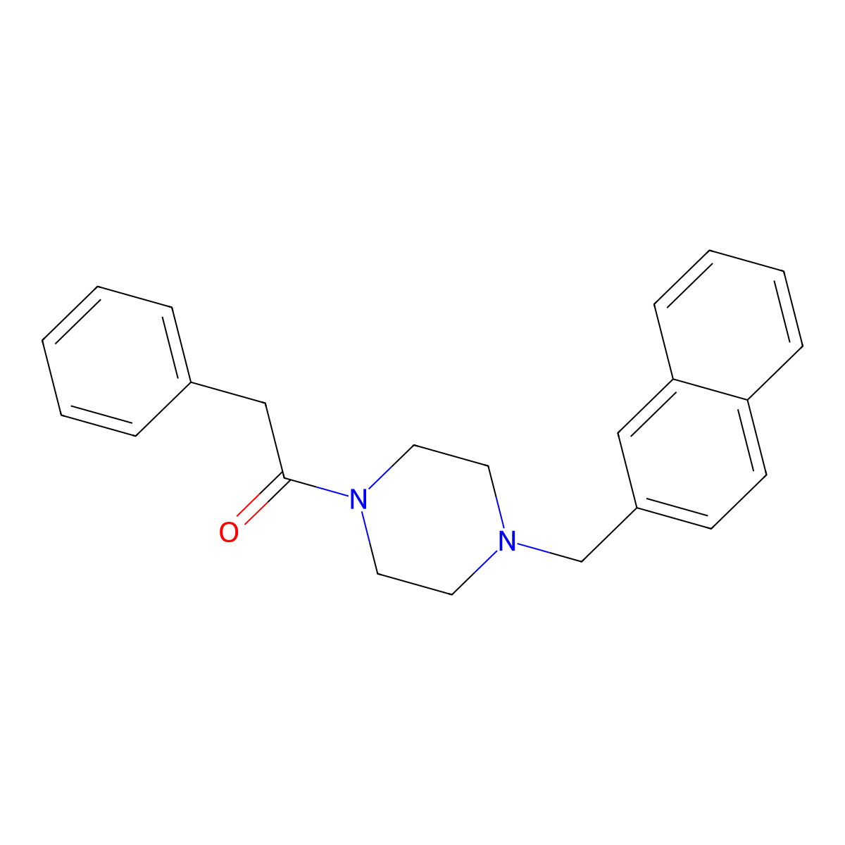 1-[4-(Naphthalen-2-ylmethyl)piperazin-1-yl]-2-phenylethanone molecular structure, CAS 352436-41-0