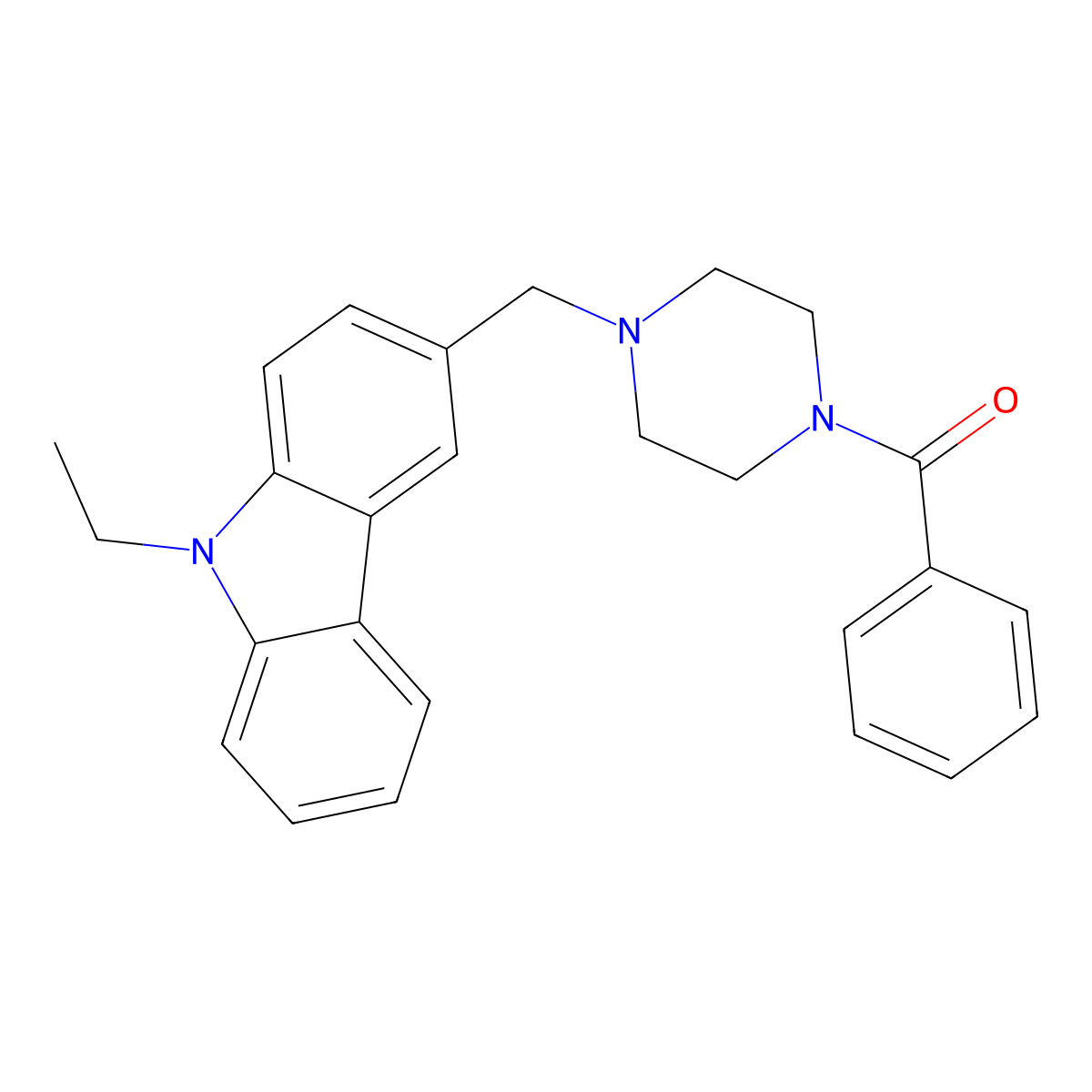[4-[(9-Ethylcarbazol-3-yl)methyl]piperazin-1-yl]-phenylmethanone molecular structure, CAS 352436-42-1