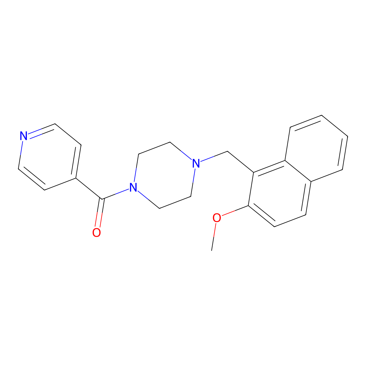 [4-[(2-Methoxynaphthalen-1-yl)methyl]piperazin-1-yl]-pyridin-4-ylmethanone molecular structure, CAS 352436-51-2