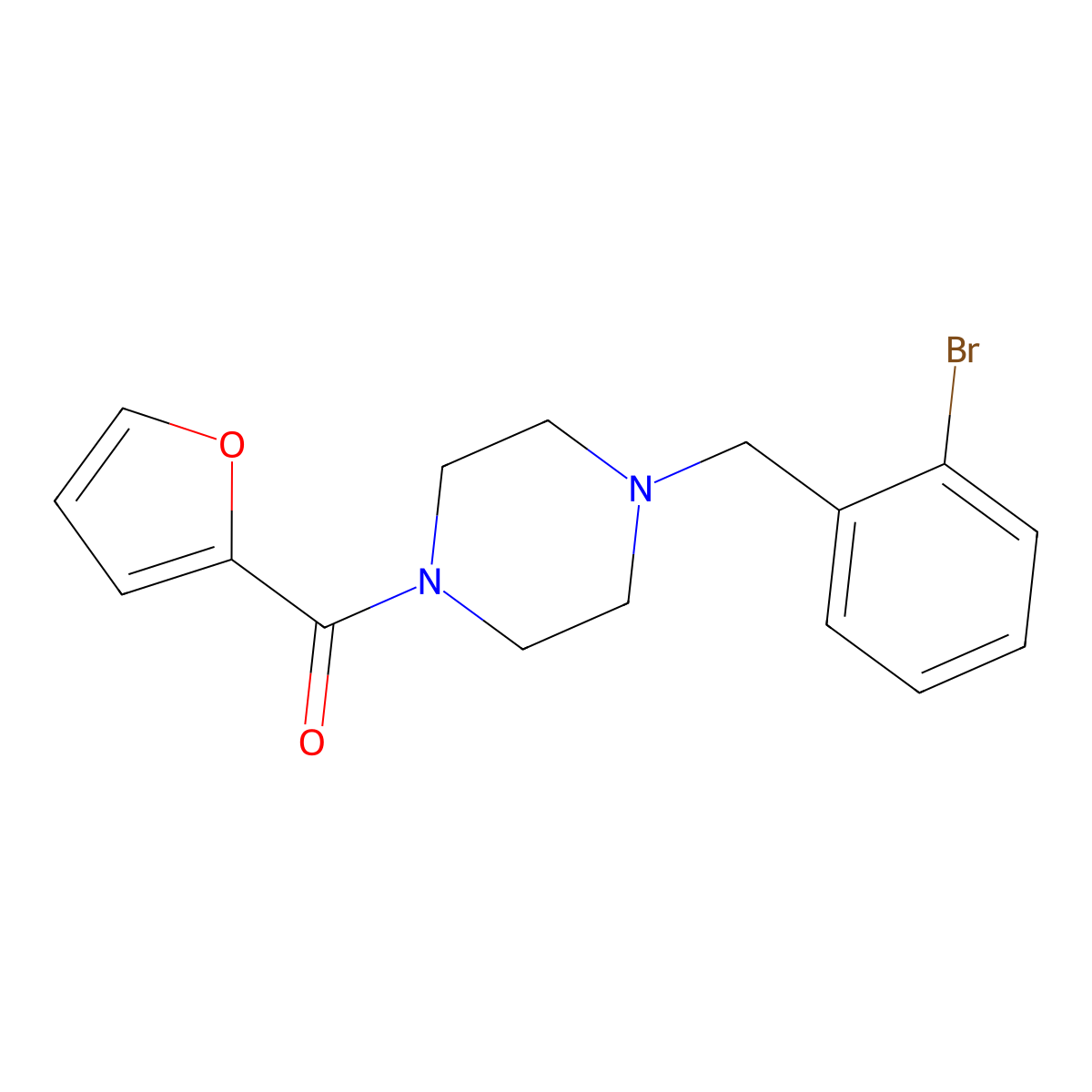 [4-(2-Bromobenzyl)piperazin-1-yl](furan-2-yl)methanone molecular structure, CAS 352436-55-6
