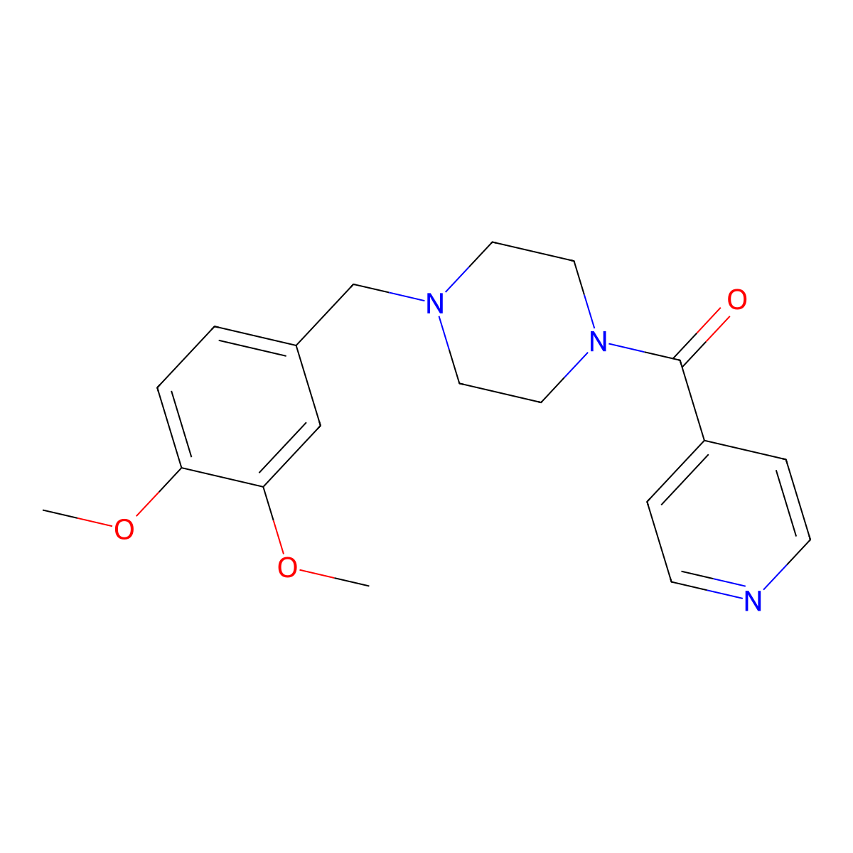 1-[(3,4-Dimethoxyphenyl)methyl]-4-(pyridine-4-carbonyl)piperazine molecular structure, CAS 352436-61-4