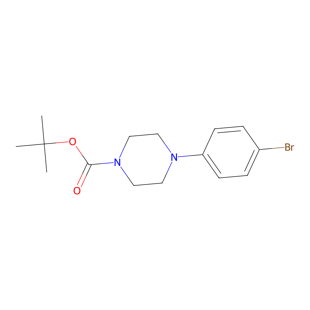 Tert-butyl 4-(4-bromophenyl)piperazine-1-carboxylate molecular structure, CAS 352437-09-3
