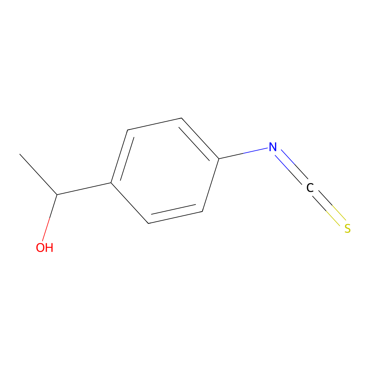 Benzenemethanol, 4-isothiocyanato-alpha-methyl- molecular structure, CAS 352439-92-0