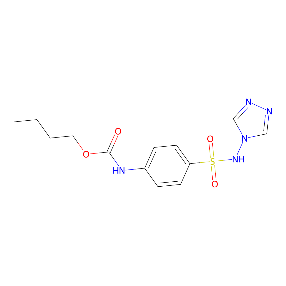 butyl 4-[(4H-1,2,4-triazol-4-ylamino)sulfonyl]phenylcarbamate molecular structure, CAS 352441-25-9