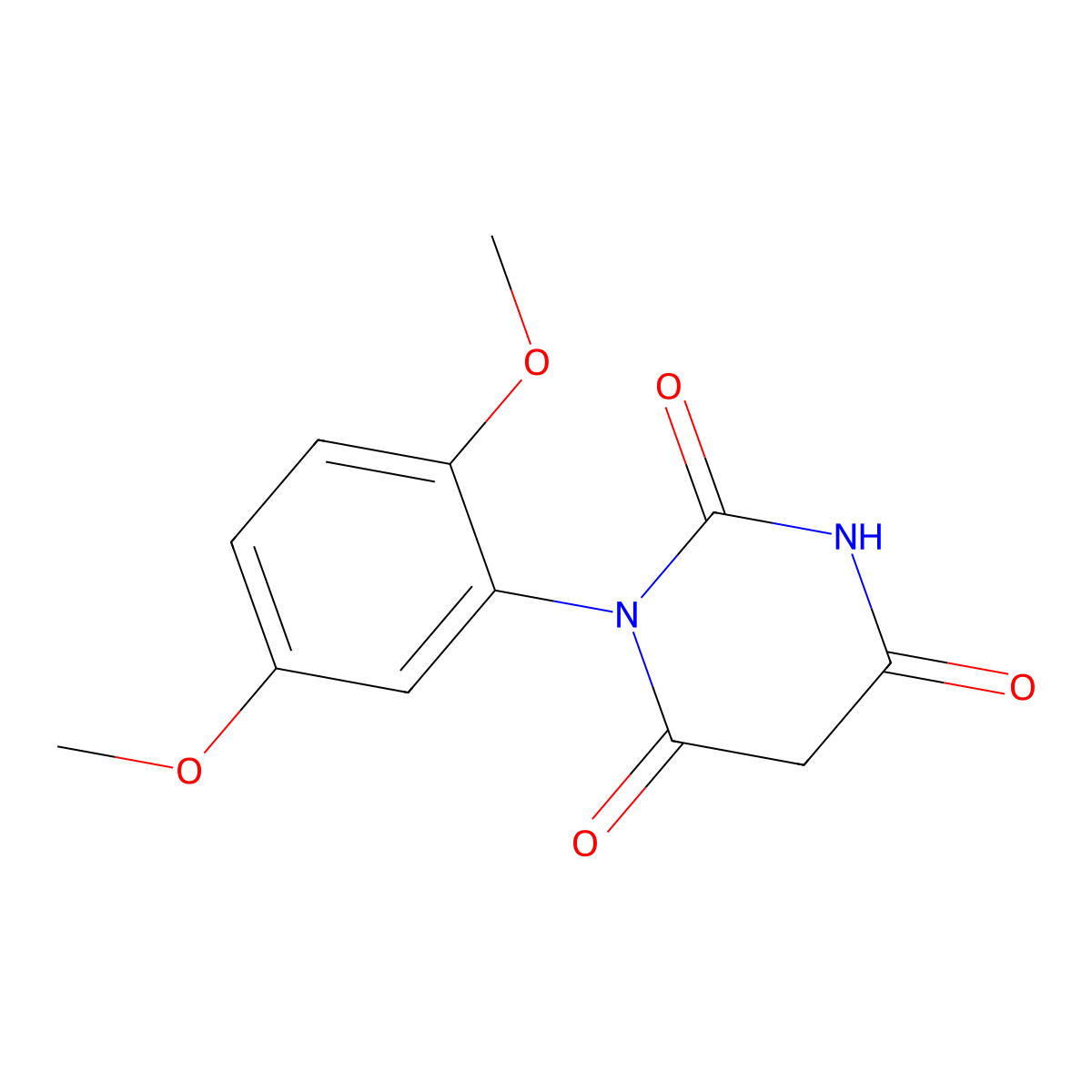 1-(2,5-Dimethoxyphenyl)pyrimidine-2,4,6(1H,3H,5H)-trione molecular structure, CAS 352441-41-9