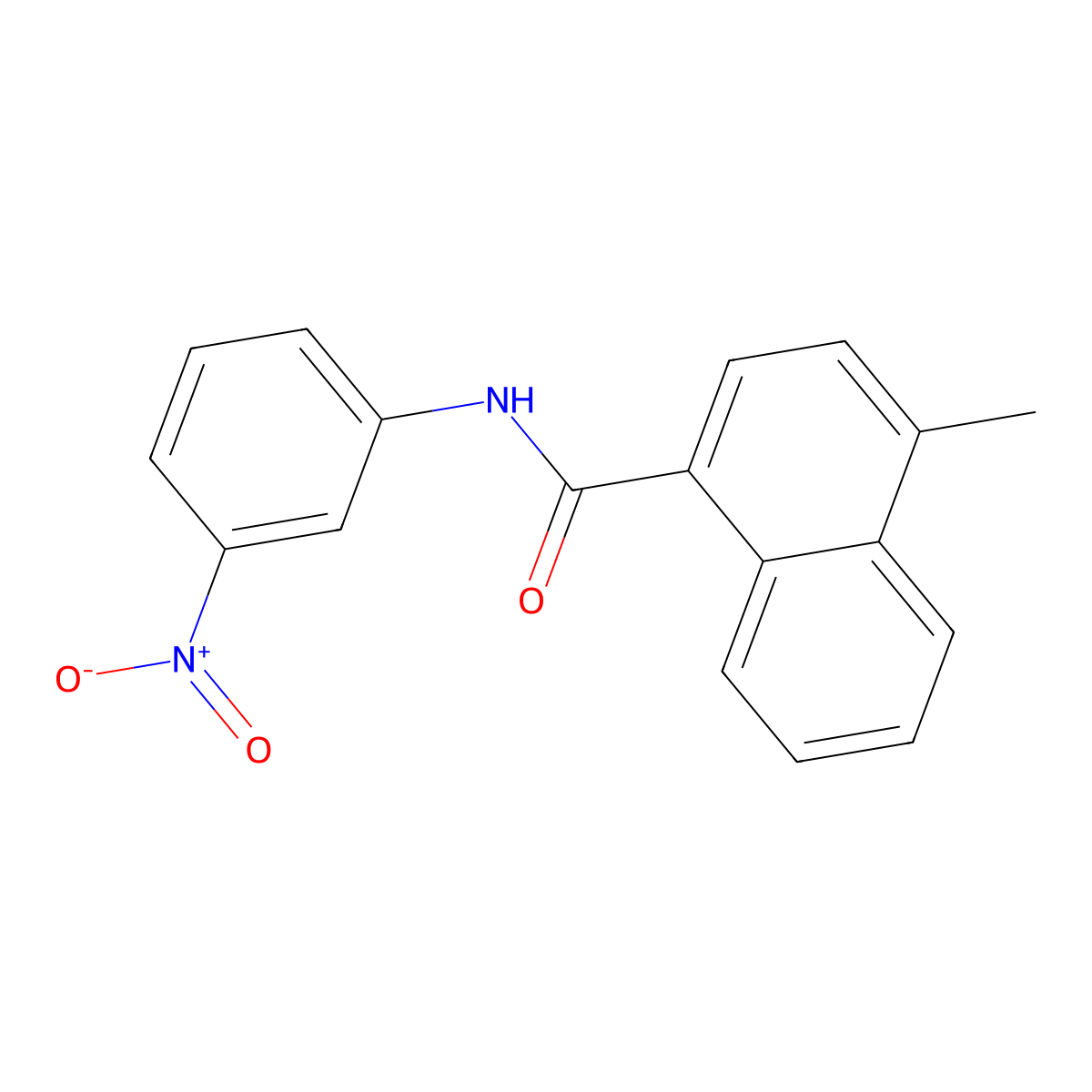 N-{3-nitrophenyl}-4-methyl-1-naphthamide molecular structure, CAS 352441-42-0