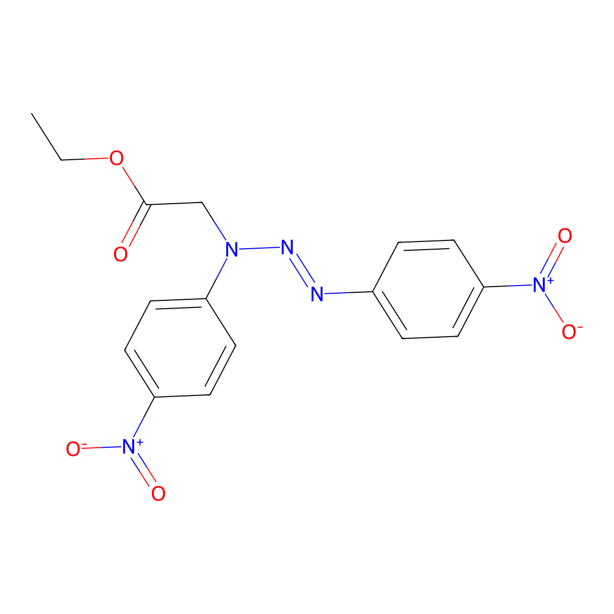 ethyl 2-(4-nitro-N-[(4-nitrophenyl)diazenyl]anilino)acetate molecular structure, CAS 352443-73-3