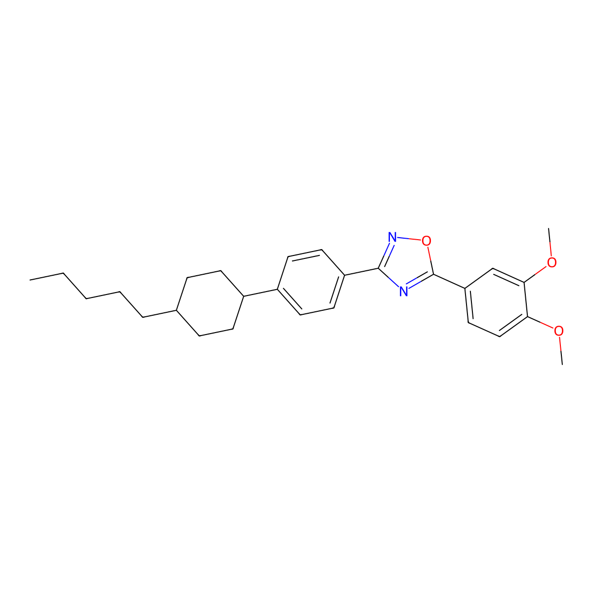 5-(3,4-Dimethoxyphenyl)-3-[4-(4-pentylcyclohexyl)phenyl]-1,2,4-oxadiazole molecular structure, CAS 352444-32-7