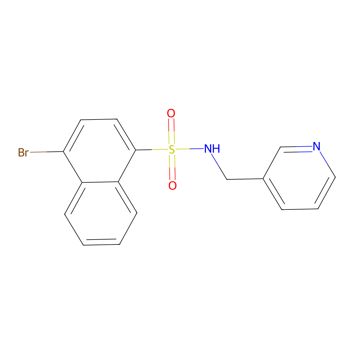 4-bromo-N-(3-pyridinylmethyl)-1-naphthalenesulfonamide molecular structure, CAS 352444-40-7