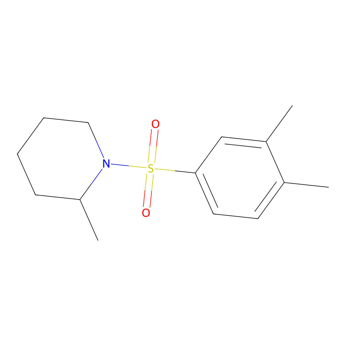 1-[(3,4-Dimethylphenyl)sulfonyl]-2-methylpiperidine molecular structure, CAS 352444-46-3