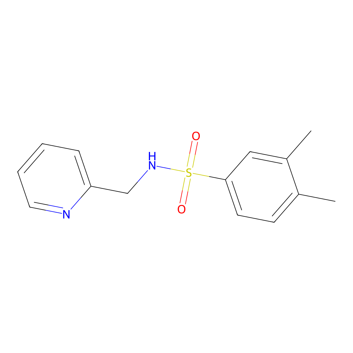 3,4-Dimethyl-N-pyridin-2-ylmethyl-benzenesulfonamide molecular structure, CAS 352444-52-1