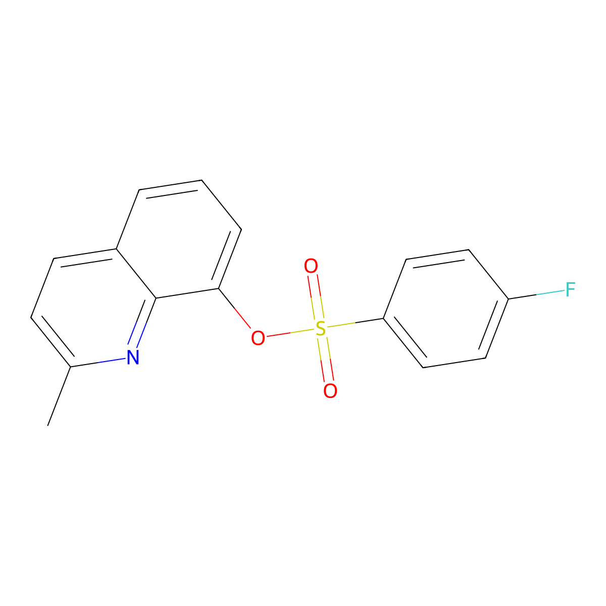 2-Methyl-8-quinolyl 4-fluorobenzenesulfonate molecular structure, CAS 352444-53-2