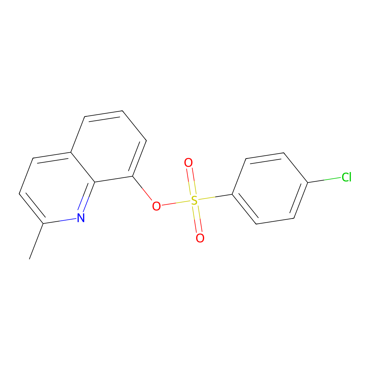 2-Methyl-8-quinolinyl 4-chlorobenzenesulfonate molecular structure, CAS 352444-54-3