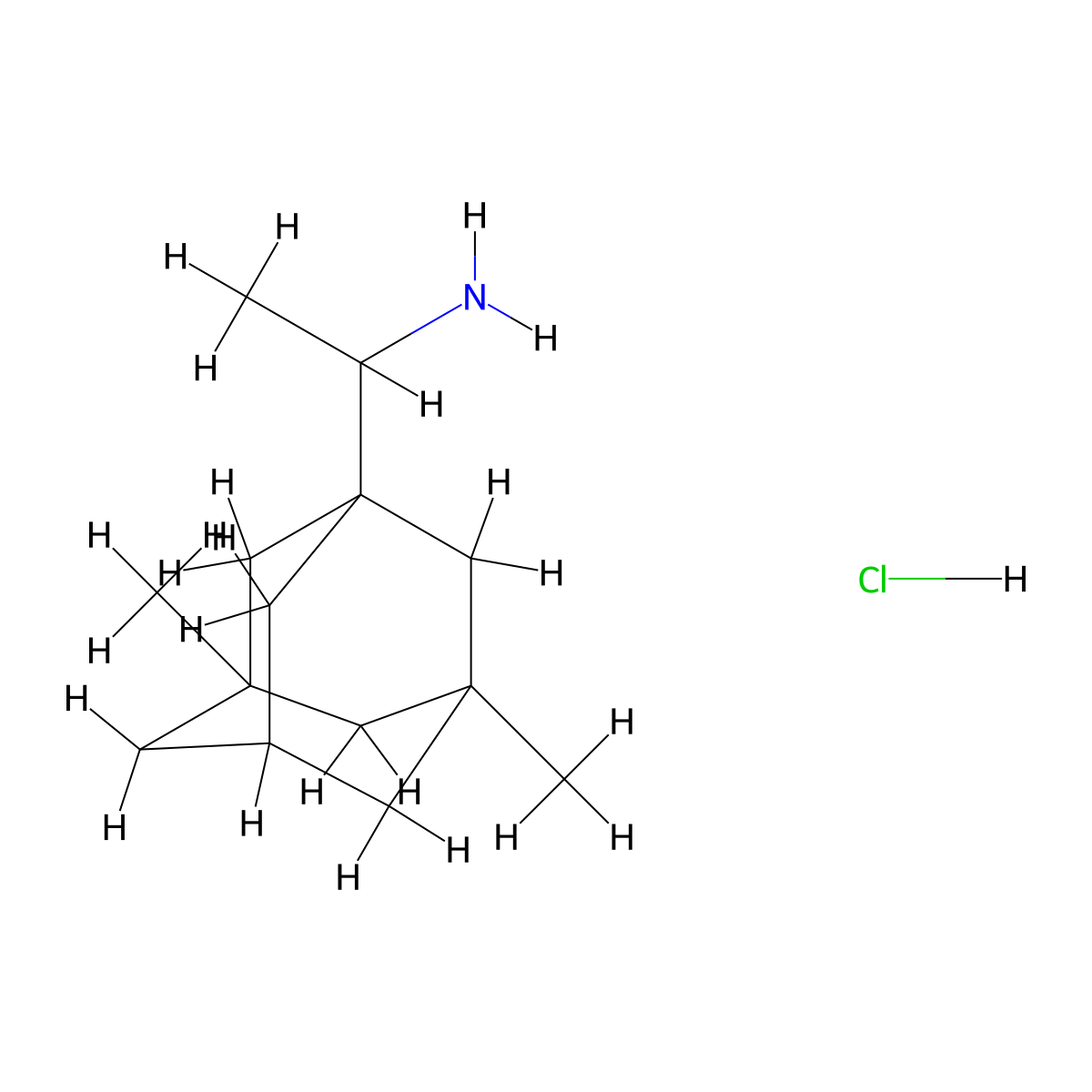 1-(3,5-Dimethyladamantan-1-yl)ethan-1-amine hydrochloride molecular structure, CAS 352444-60-1