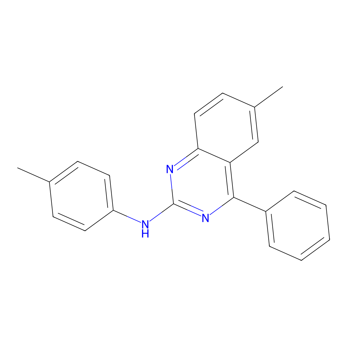 6-methyl-N-(4-methylphenyl)-4-phenylquinazolin-2-amine molecular structure, CAS 352445-29-5