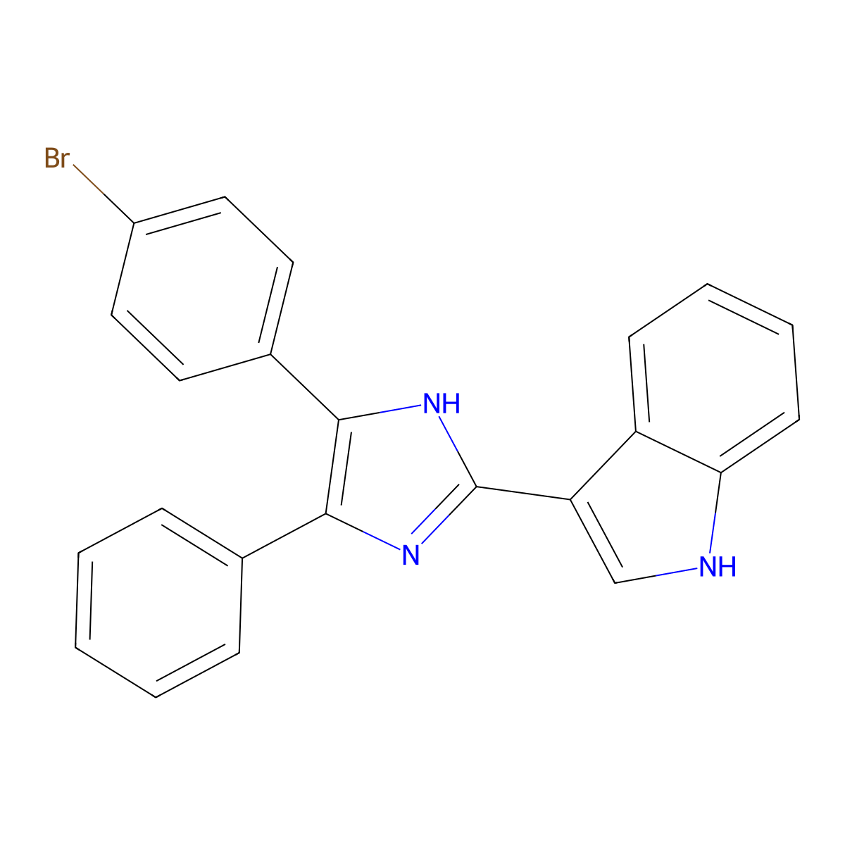 3-[5-(4-bromophenyl)-4-phenyl-1H-imidazol-2-yl]-1H-indole molecular structure, CAS 352445-51-3