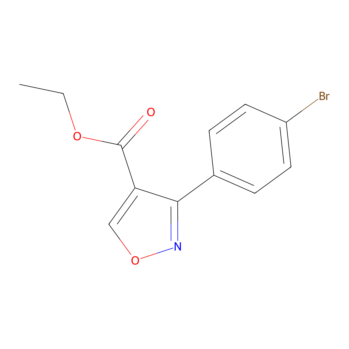 Ethyl 3-(4-bromophenyl)-4-isoxazolecarboxylate molecular structure, CAS 352445-65-9