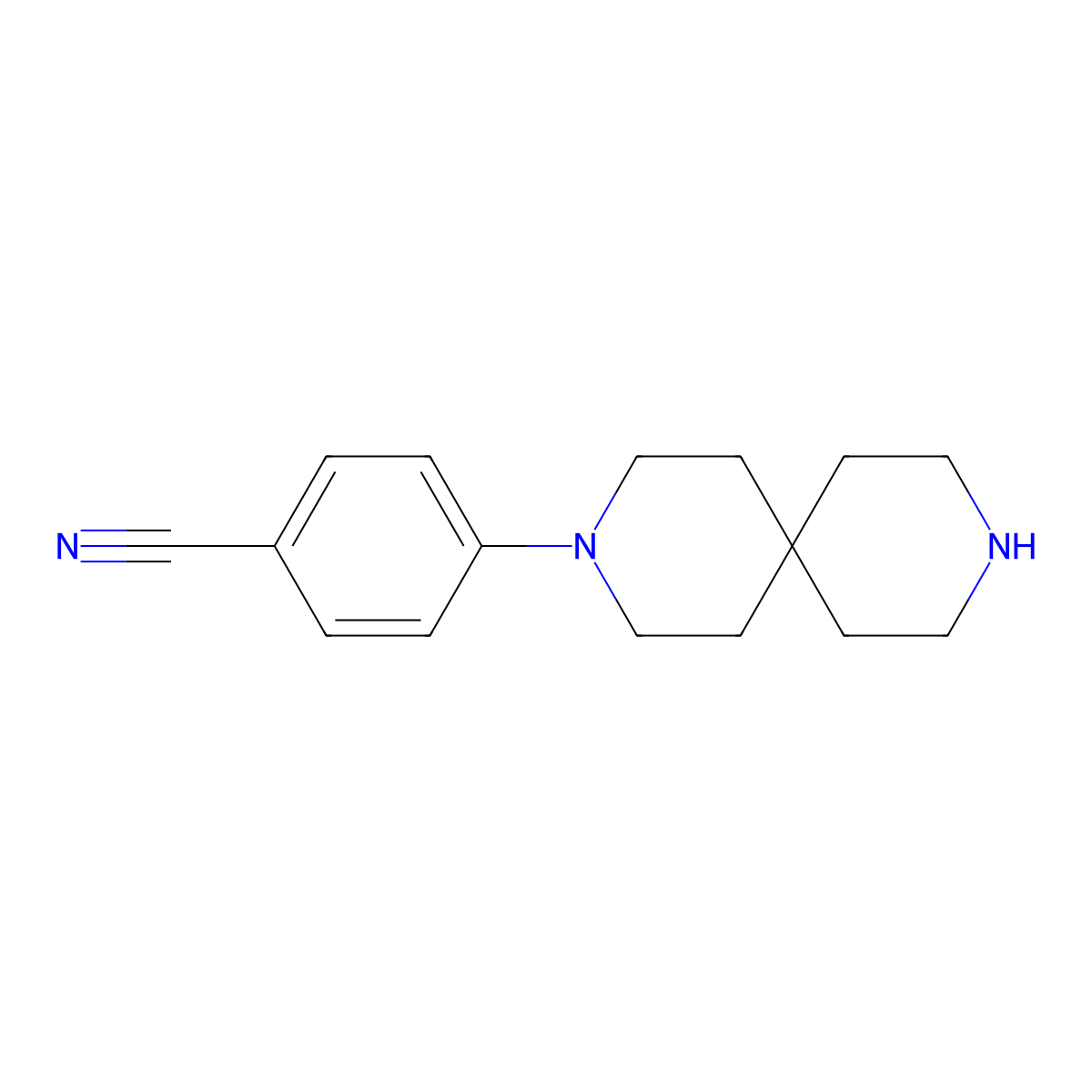 4-(3,9-Diazaspiro[5.5]undecan-3-yl)benzonitrile molecular structure, CAS 352445-68-2