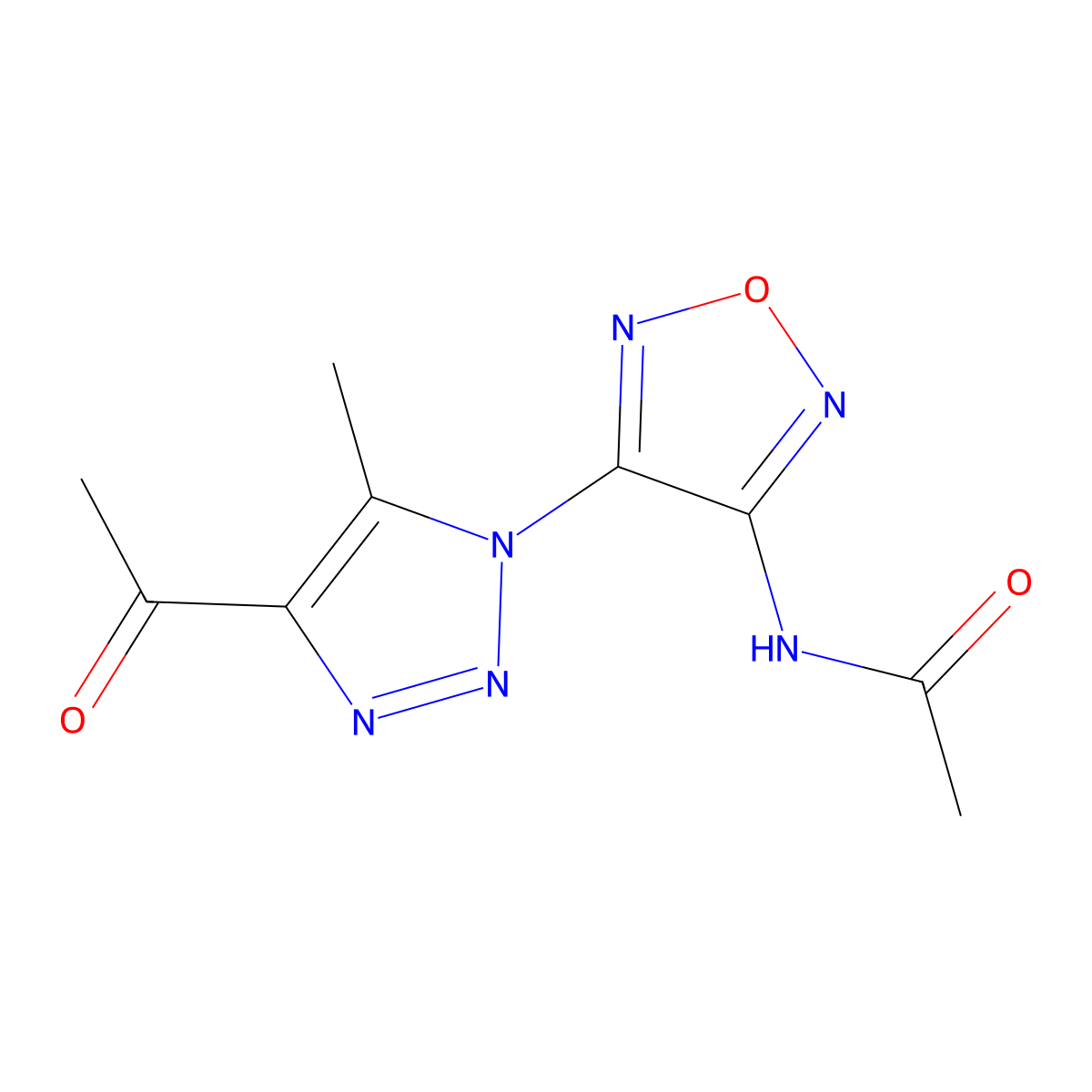 N-[4-(4-Acetyl-5-methyl-1H-1,2,3-triazol-1-YL)-1,2,5-oxadiazol-3-YL]acetamide molecular structure, CAS 352446-19-6