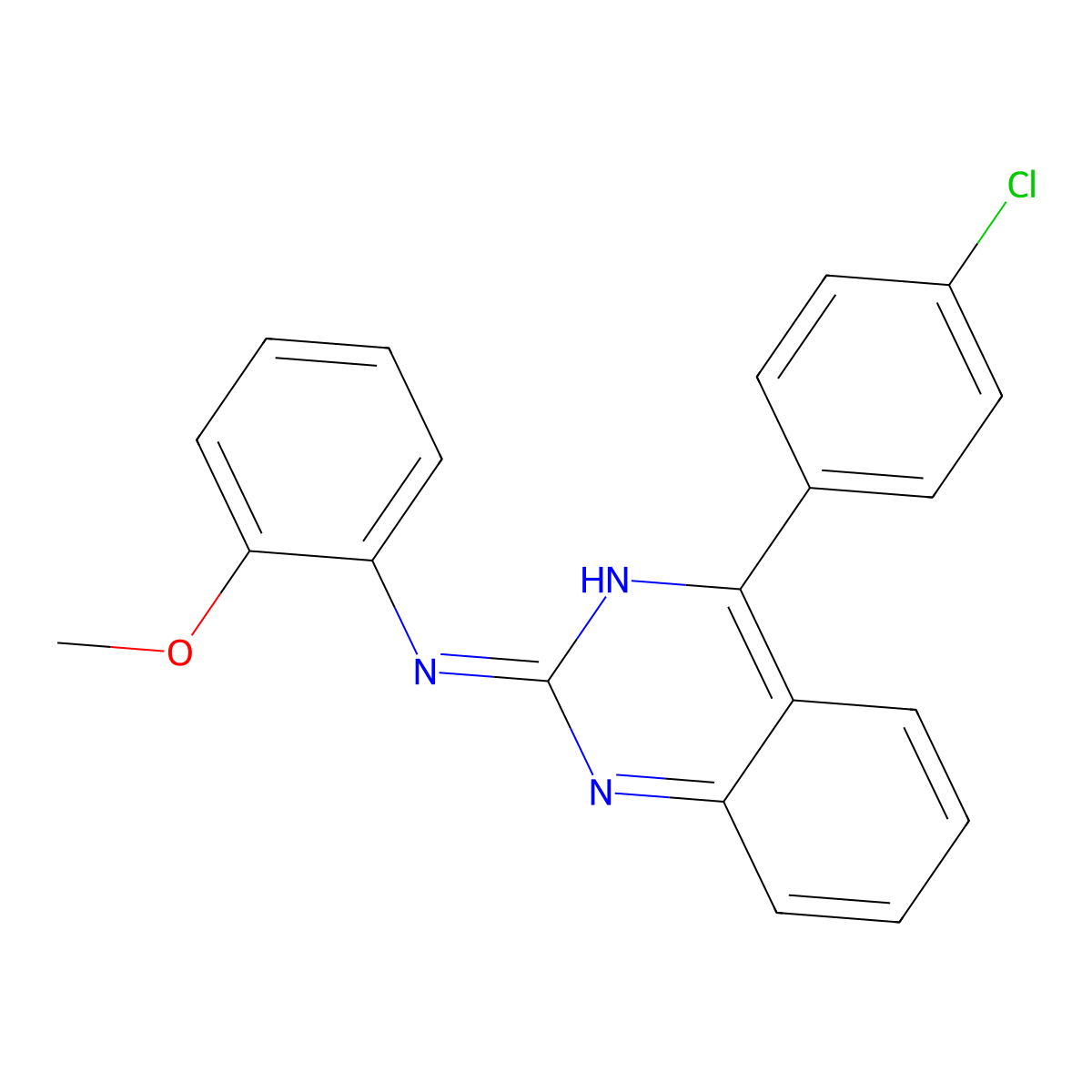 4-(4-chlorophenyl)-N-(2-methoxyphenyl)quinazolin-2-amine molecular structure, CAS 352446-45-8